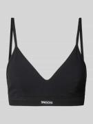 Snocks Bustier mit Label-Detail in Black, Größe S