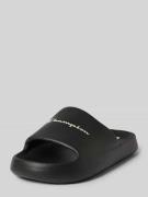 CHAMPION Slides mit Logo-Print in Metallic Black Melange, Größe 36