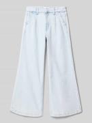 Mango Loose Fit Jeans mit Drapierungen in Hellblau, Größe 128