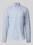 Lindbergh Regular Fit Freizeithemd aus Leinen-Baumwoll-Mix in Hellblau...