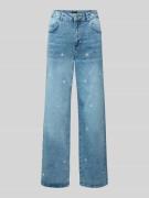 More & More Jeans mit weitem Bein und Stitchings in Jeansblau, Größe 3...