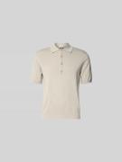 Closed Poloshirt mit gerippten Abschlüssen in Kitt, Größe L