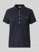 Gant Poloshirt mit Label-Stitching in Black, Größe L