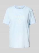 Gant T-Shirt mit Label-Print in Hellblau, Größe XS
