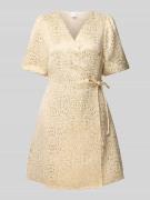 YAS Wickelkleid mit Puffärmeln Modell 'JACKY' in Gold, Größe 38