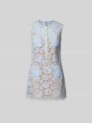 Self-Portrait Minikleid mit Knopfleiste in Hellblau, Größe L