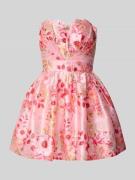 LACE & BEADS Cocktailkleid mit Herz-Ausschnitt in Pink, Größe M