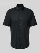 BOSS Business-Hemd mit 1/2-Arm und Kentkragen Modell 'Joe' in Black, G...