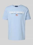 Polo Sport T-Shirt mit Label-Print in Hellblau, Größe L