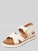 INUOVO Sandalette aus Leder mit glatter Sohle in Offwhite, Größe 37
