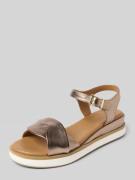 INUOVO Sandalette aus Leder mit glatter Sohle in Metallic Braun, Größe...