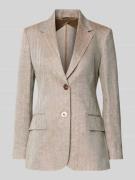 Max Mara Studio Slim Fit Blazer aus Leinen mit Pattentaschen in Mud, G...