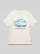 Polo Ralph Lauren Teens T-Shirt mit Label-Print in Offwhite, Größe L