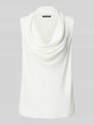 comma Top mit Wasserfall-Ausschnitt in Offwhite, Größe 38