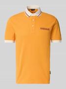 Napapijri Slim Fit Poloshirt mit Label-Print in Orange, Größe M