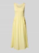 Rich & Royal Midikleid mit aufgesetzten Taschen in Hellgelb, Größe L