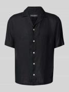 Marc O'Polo Regular Fit Leinenhemd mit Reverskragen in Black, Größe L