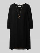 Apricot Minikleid mit Rundhalsausschnitt in Black, Größe XS