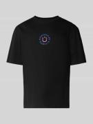 Hugo Blue T-Shirt mit Label-Print Modell 'Napoka' in Black, Größe L