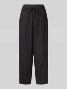 ICHI Stoffhose aus Leinen-Viskose-Mix mit elastischem Bund in Black, G...