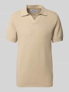 JAKE*S STUDIO MEN Regular Fit Poloshirt mit Strukturmuster in Taupe, G...