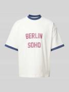 PROHIBITED T-Shirt mit Label-Print Modell 'SoHo' in Offwhite, Größe S