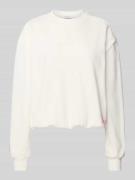 OH APRIL Sweatshirt mit gerippten Abschlüssen Modell 'Zuri' in Offwhit...
