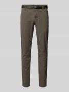 Lindbergh Regular Fit Chino mit Gürtel in Oliv, Größe 30/30