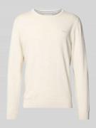 s.Oliver RED LABEL Strickpullover mit Label-Stitching in Offwhite, Grö...
