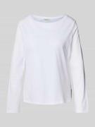 Marc O'Polo Longsleeve aus Baumwolle mit Logo-Detail in Weiss, Größe L