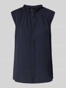 Marc Cain Blusentop mit Stehkragen und Kappärmeln in Marine, Größe 34