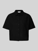 JAKE*S STUDIO WOMAN Cropped Bluse mit Kentkragen in Black, Größe 36