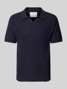 Jack & Jones Premium Regular Fit Poloshirt mit V-Ausschnitt in Dunkelb...