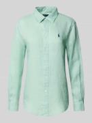 Polo Ralph Lauren Leinenbluse mit Label-Stitching in Mint, Größe XL