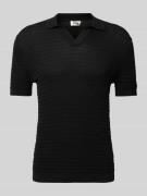 Drykorn Regular Fit Poloshirt mit V-Ausschnitt Modell 'BRAIAN' in Blac...