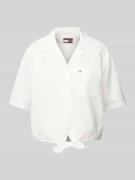 Tommy Jeans Relaxed Fit Hemdbluse aus Baumwoll-Leinen-Mix in Weiss, Gr...