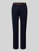 comma Chino mit Gürtel in Marine, Größe 34
