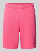 REVIEW Relaxed Fit Sweatshorts mit Label-Stitching in Pink, Größe L