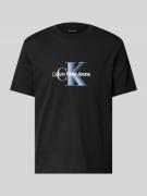 Calvin Klein Jeans T-Shirt mit Label-Print und Rundhalsausschnitt in B...