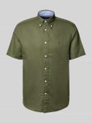 Tommy Hilfiger Regular Fit Freizeithemd aus Baumwoll-Leinen-Mix in Oli...