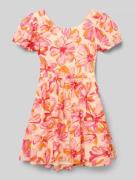 Happy Girls Kleid mit Puffärmeln in Rosa, Größe 140