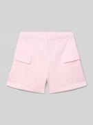 CHAMPION Regular Fit Sweatshorts mit Logo-Patch in Hellrosa, Größe 140