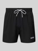 BOSS Badehose mit elastischem Bund Modell 'Dogfish' in Black, Größe M