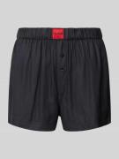 HUGO Pyjama-Shorts aus Viskose mit Label-Detail Modell 'JADE' in Black...