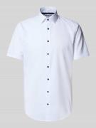 Jake*s Slim Fit Kurzarmhemd mit Kentkragen in Weiss, Größe 37/38