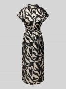 Apricot Midikleid mit Bindegürtel in Black, Größe XS