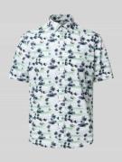 Jake*s Slim Fit Kurzarmhemd mit Kentkragen in Sand, Größe L