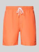 Shiwi Regular Fit Badehose mit Label-Patch Modell 'Mike' in Orange, Gr...