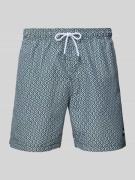 Shiwi Regular Fit Badehose mit Label-Patch Modell 'Mike' in Dunkelgrue...