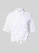 Christian Berg Woman Hemdbluse mit Lochstickerei in Weiss, Größe 46